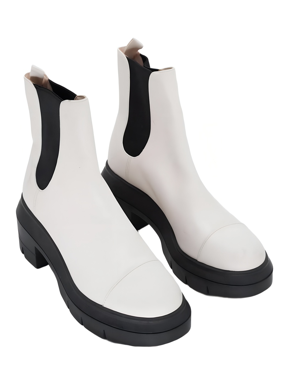 STUART WEITZMAN Womens Norah Lug-Sole Chelsea Boots White Size 6M